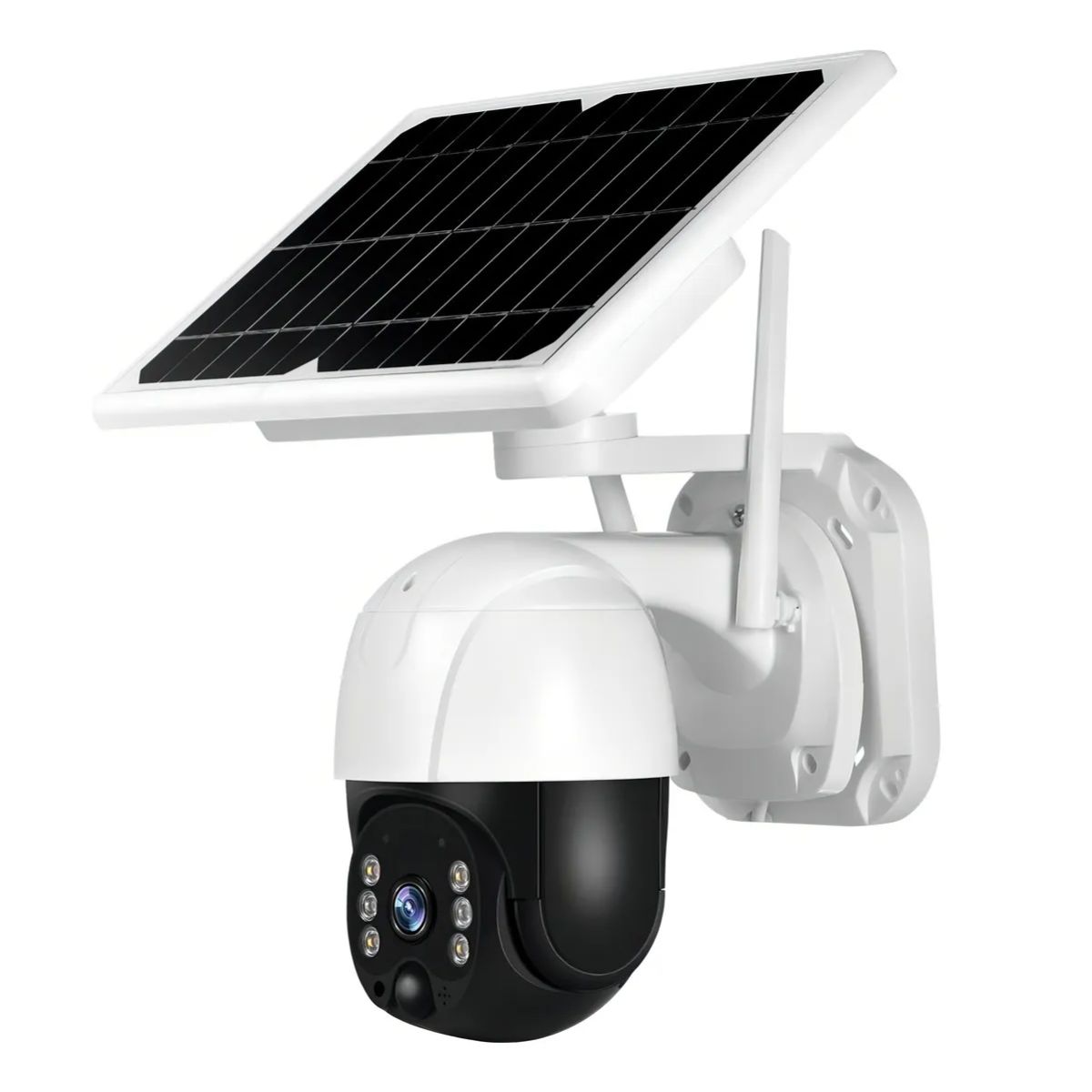 Cámara Seguridad Solar 4k Exterior Wifi Ptz Doble Lente Led