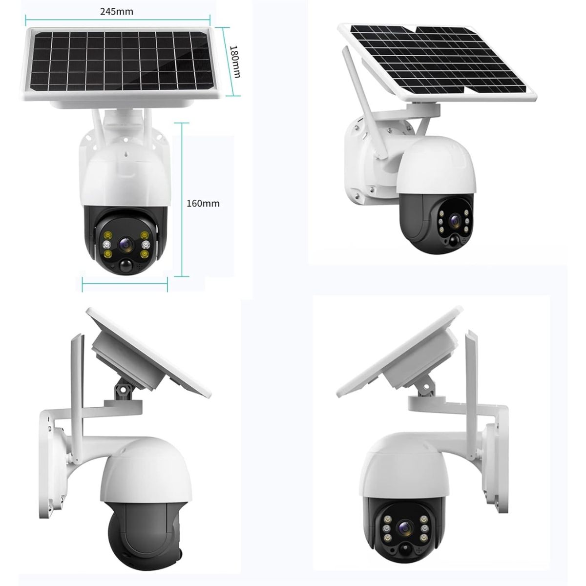Cámara Seguridad Solar 4k Exterior Wifi Ptz Doble Lente Led