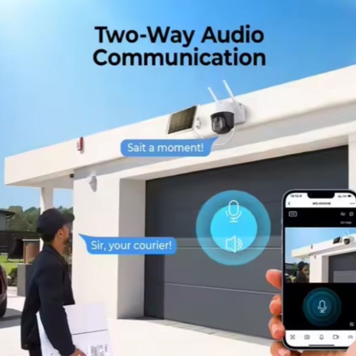 Cámara Seguridad Solar 4k Exterior Wifi Ptz Doble Lente Led