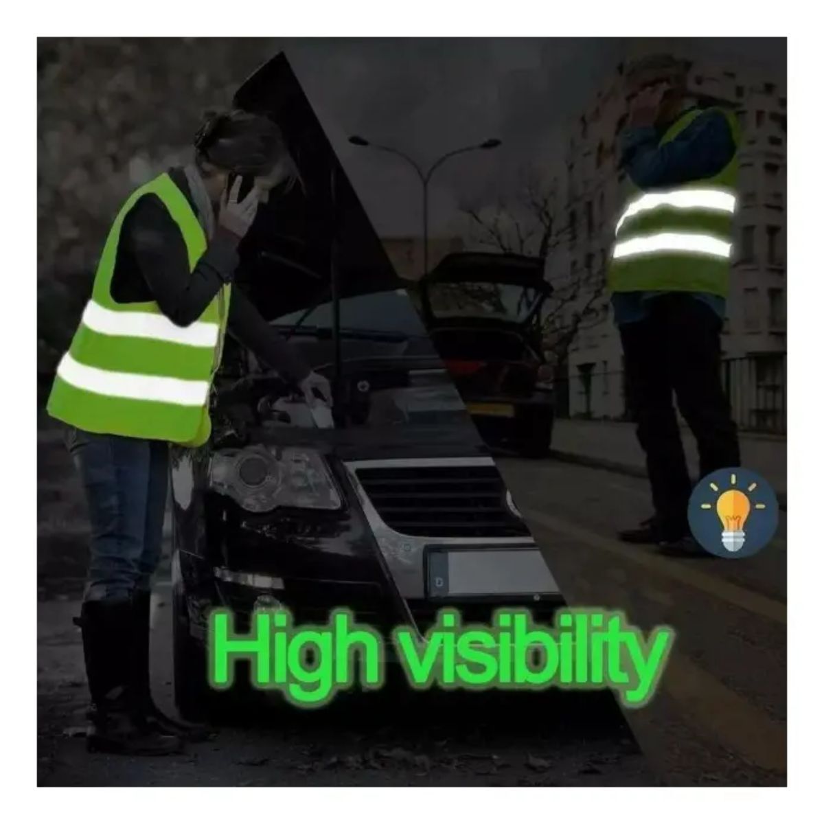 Copia - Chaleco Seguridad Con Bandas Reflectivo Para Moto Bicicleta 120grs