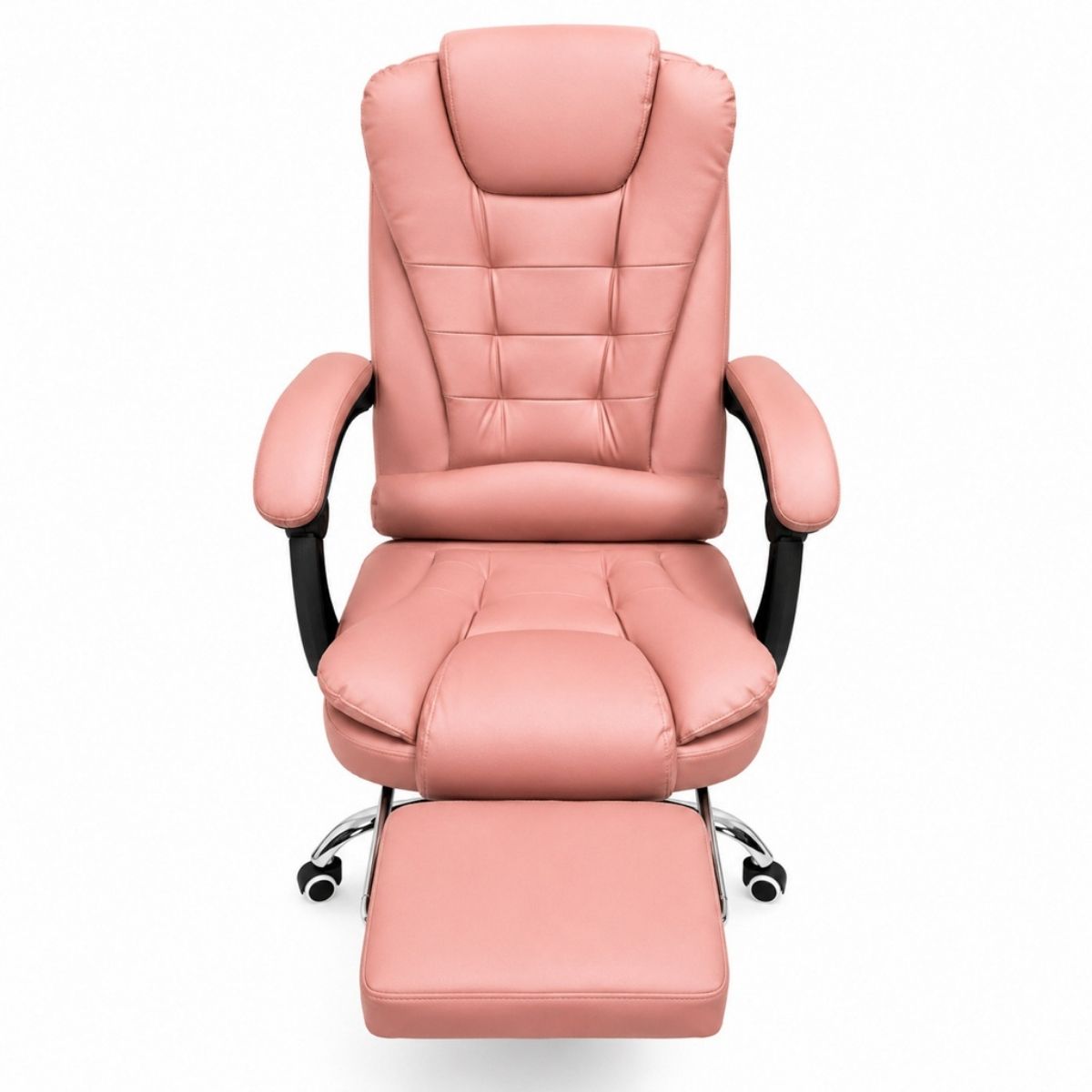 Copia - Silla ejecutiva cuero con apoya pies y 2 puntos de masajes NEGRA