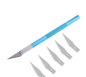 Copia - Trincheta Profesional Cortante D Precisión De Aluminio Con 5 Cuchillas PLATEADO