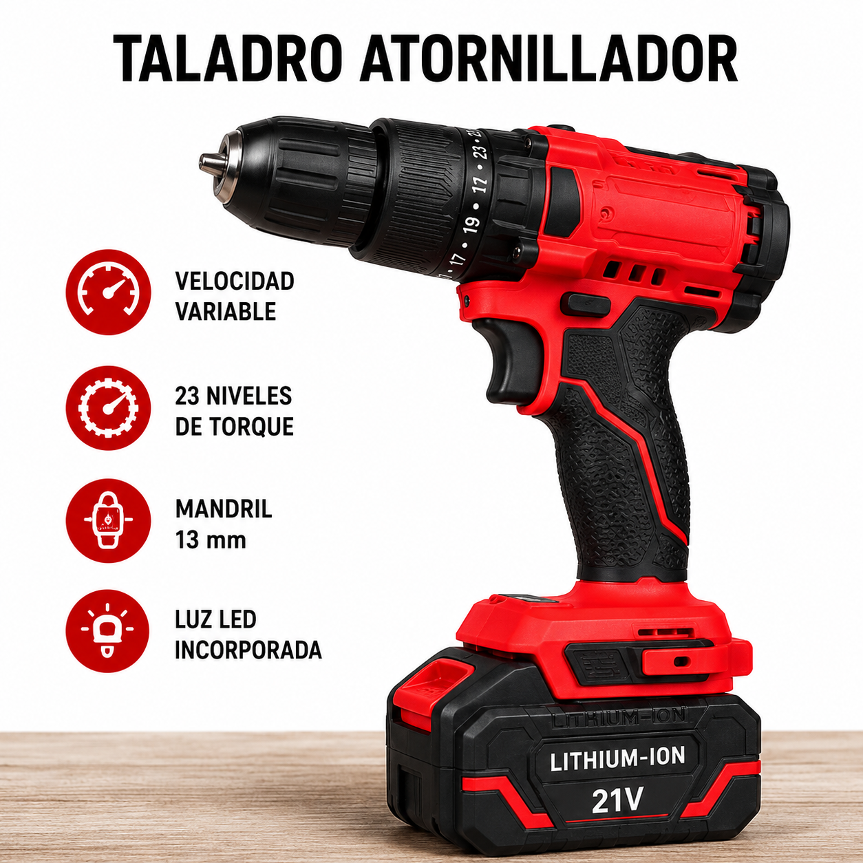 Kit de Taladro 13mm + Llave de impacto con 2 Baterias, Cargador y Maletin
