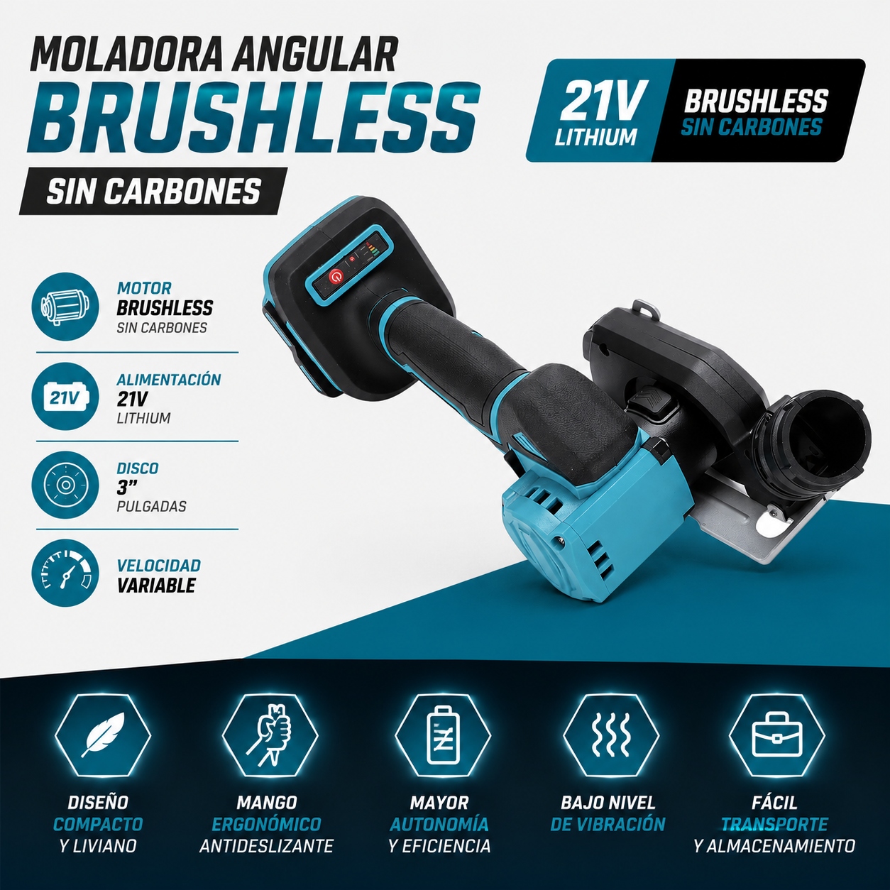 Mini Amoladora Profesional 3" + 2 baterias + cargador +Hojas Mini Amoladora Profesional 3" + 2 baterias + cargador +Hojas