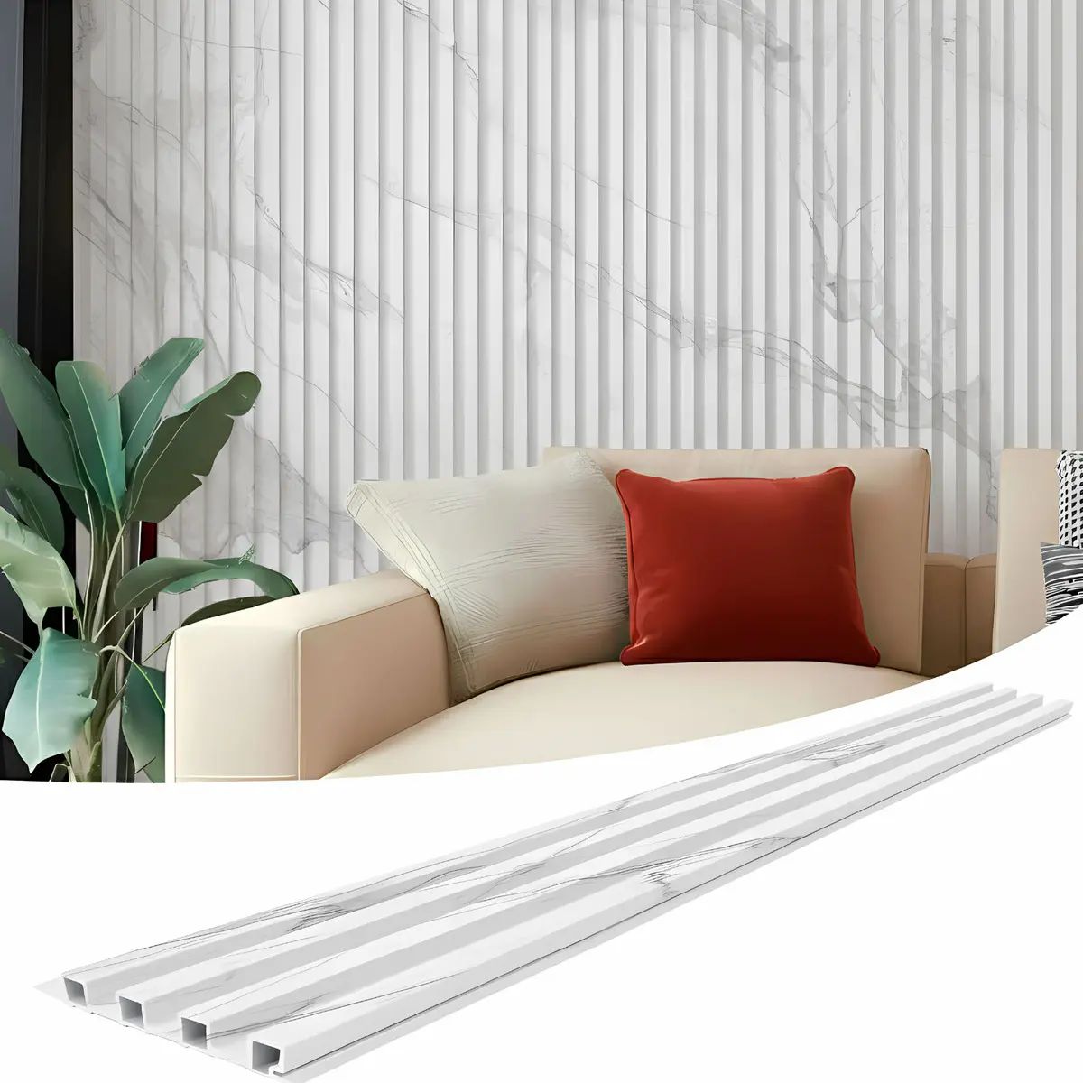 Pack X20 Wpc Wall Panel Lambrin 290x16.7cm BLANCO MARMOL