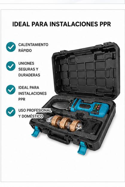 Termofusora Inalambrica PPR 21V Con 2 Baterias - 20 25 32mm Termofusora Inalambrica PPR 21V Con 2 Baterias - 20 25 32mm