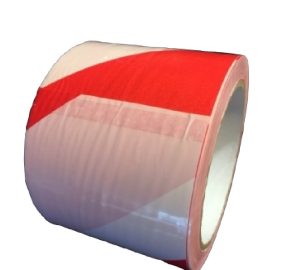 CINTA PVC 7.5 CM ROJA Y BLANCA 100 metros - Seguridad Vial