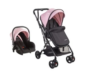 Coche de bebé Bebesit Travel System Vox con cubrepiés - Rosa
