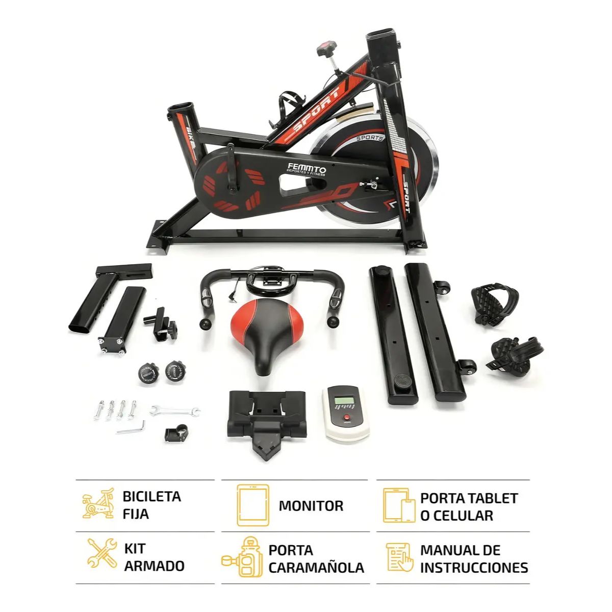 Copia - Bicicleta Spinning Profesional Ergométrica Disco 13Kg Premium Copia - Bicicleta Spinning Profesional Ergométrica Disco 13Kg Premium