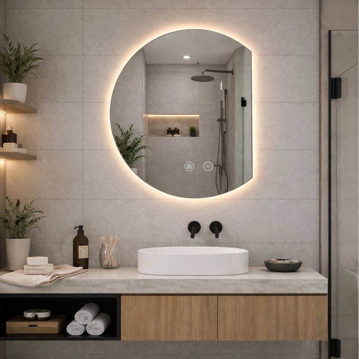 Copia - Espejo Irregular Sin Marco Cuerpo Entero Led 160x50cm