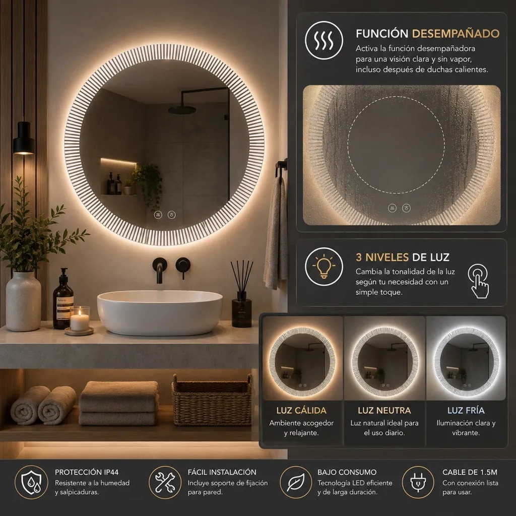Copia - Espejo Irregular Sin Marco Cuerpo Entero Led 160x50cm Copia - Espejo Irregular Sin Marco Cuerpo Entero Led 160x50cm