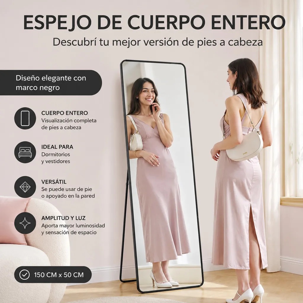 Copia - Espejo Irregular Sin Marco Cuerpo Entero Led 160x50cm Copia - Espejo Irregular Sin Marco Cuerpo Entero Led 160x50cm