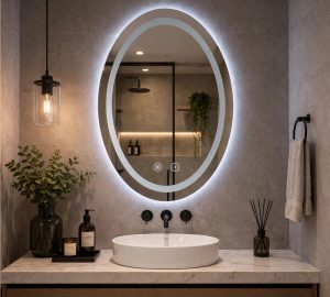 Copia - Espejo Rectangular Con Led Baño Led10 50 X 70 Cm Desempañador
