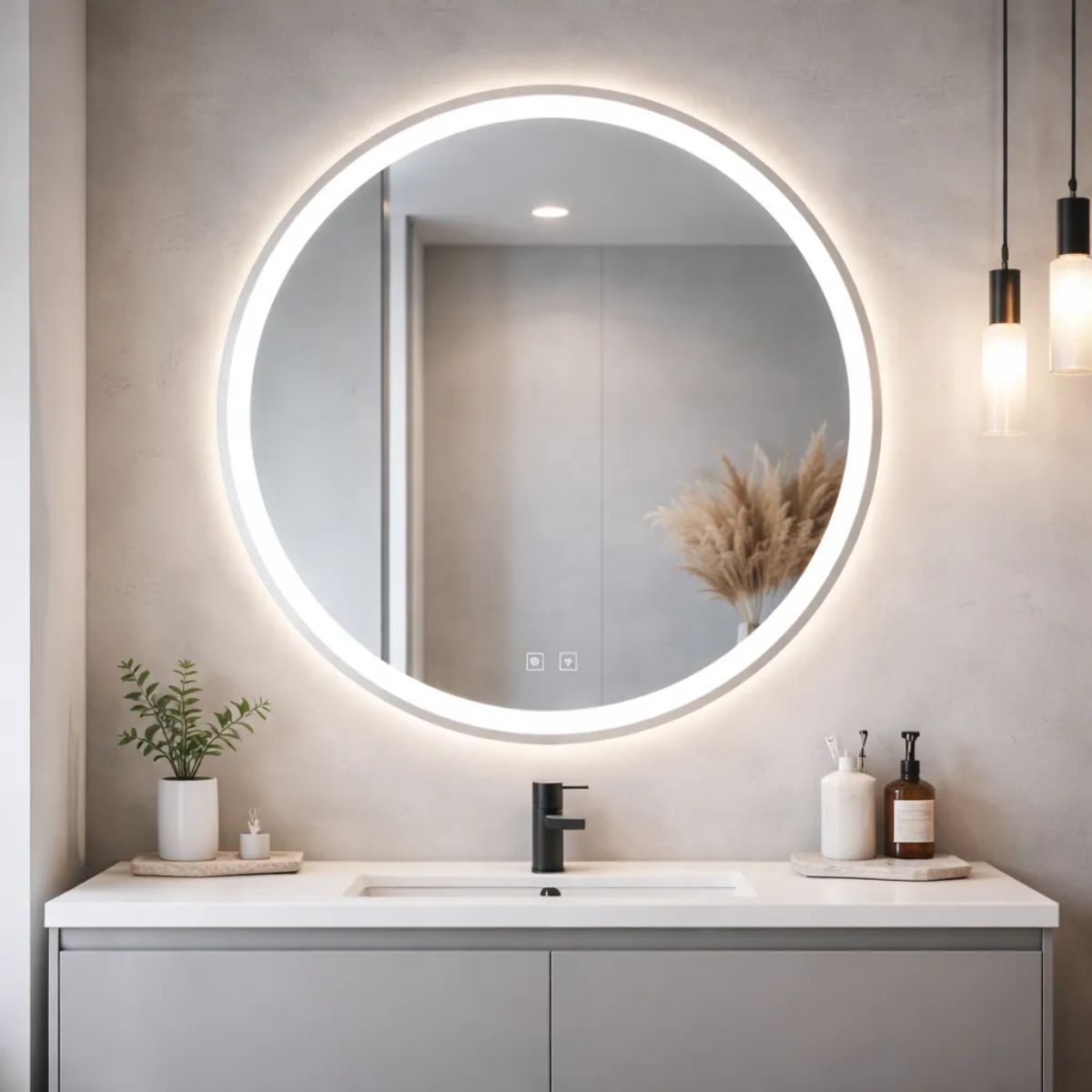 Copia - Espejo Redondo Con Luz Led Modelo Led01 60 Cm