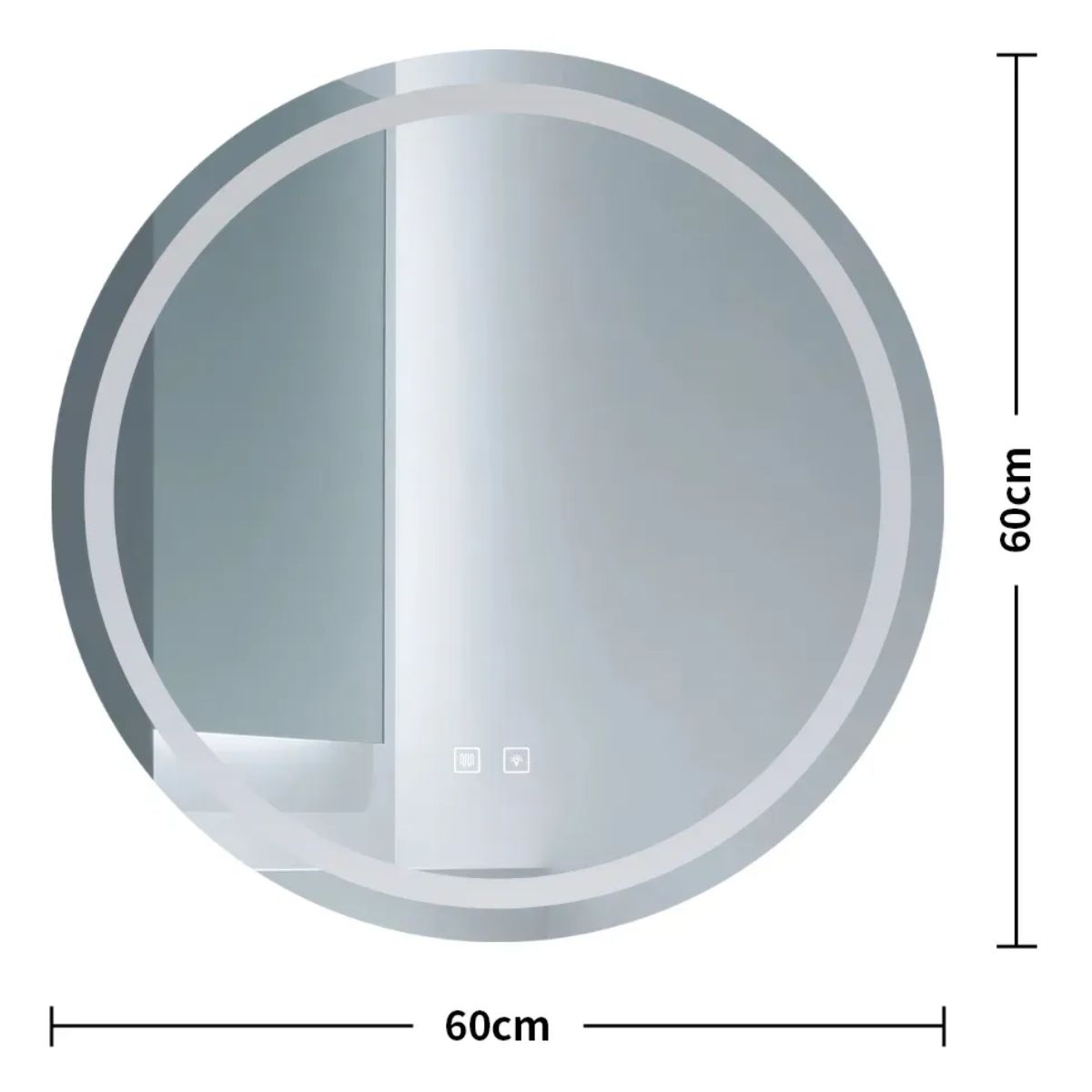 Copia - Espejo Redondo Con Luz Led Modelo Led01 60 Cm