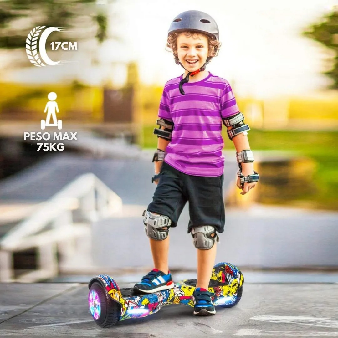 Copia - Patineta Eléctrica Hoverboard Bluetooth c/Rodilleras - Blanco Copia - Patineta Eléctrica Hoverboard Bluetooth c/Rodilleras - Blanco
