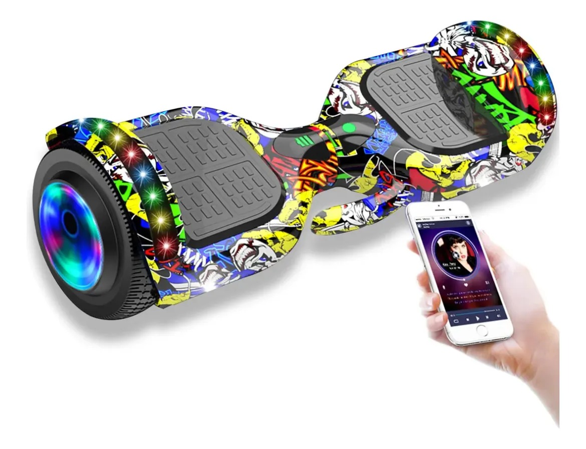 Copia - Patineta Eléctrica Hoverboard Bluetooth c/Rodilleras - Blanco Copia - Patineta Eléctrica Hoverboard Bluetooth c/Rodilleras - Blanco