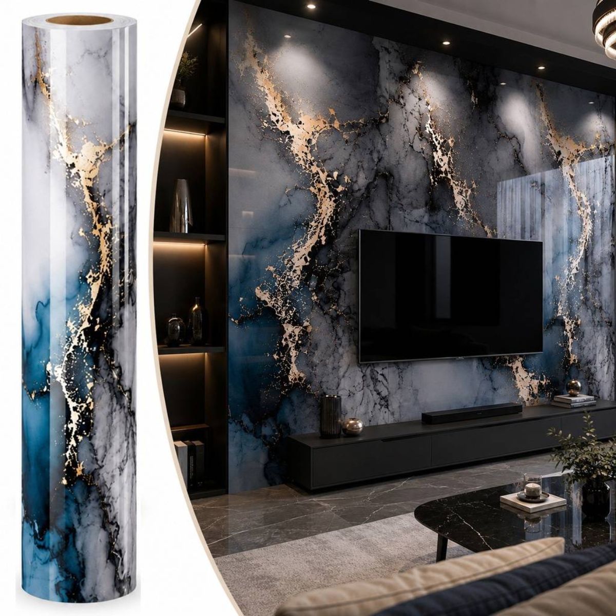 Copia - Placa Adhesiva Simil Marmol AZUL/DORADO Rollo de 1.20 x 3 Metros BS-105 Copia - Placa Adhesiva Simil Marmol AZUL/DORADO Rollo de 1.20 x 3 Metros BS-105