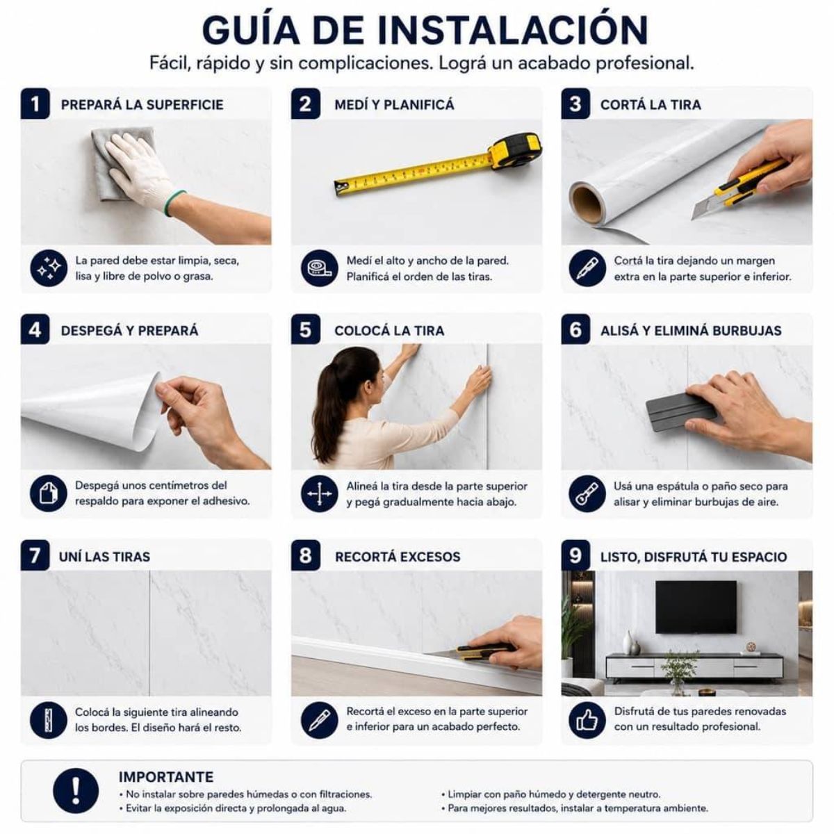 Copia - Placa Adhesiva Simil Marmol Blanco Rollo de 1.20 x 3 Metros BS-101 Copia - Placa Adhesiva Simil Marmol Blanco Rollo de 1.20 x 3 Metros BS-101