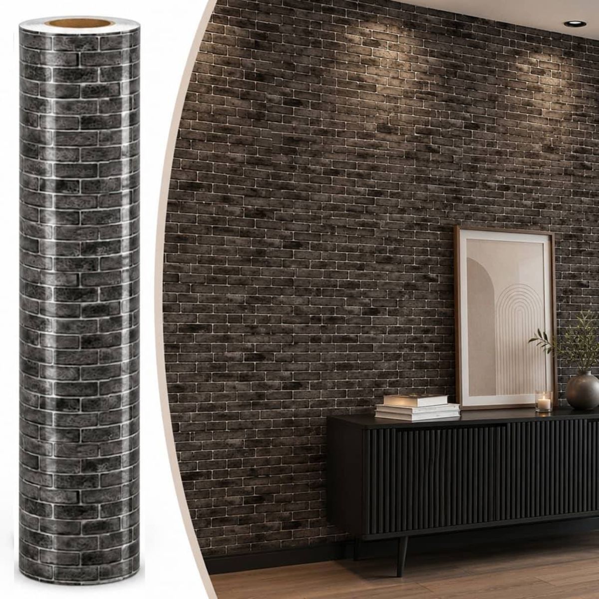 Copia - Placa Adhesiva Simil Marmol Ladrillo Gris Oscuro Rollo de 1.20 x 3 Metros BS-1683