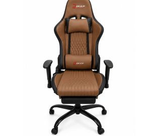 Copia - Silla Gamer Deep ergonomica con apoya pies cuero reforzado ROJA