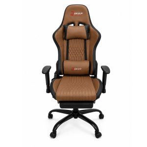 Copia - Silla Gamer Deep ergonomica con apoya pies cuero reforzado ROJA