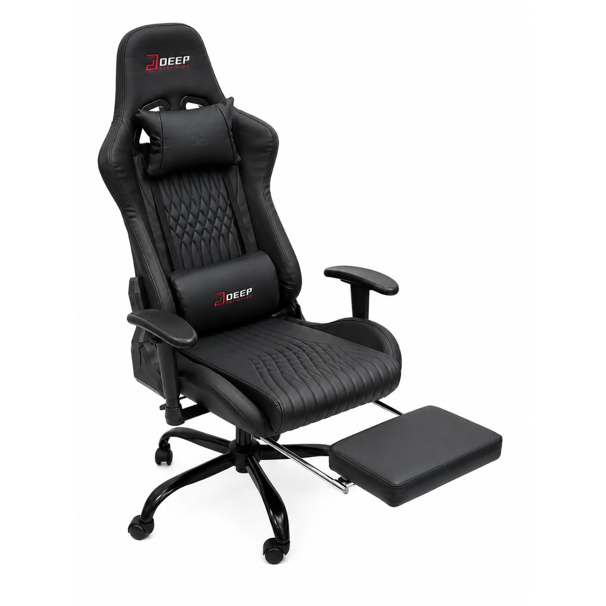 Copia - Silla Gamer Deep ergonomica con apoya pies cuero reforzado ROJA Copia - Silla Gamer Deep ergonomica con apoya pies cuero reforzado ROJA