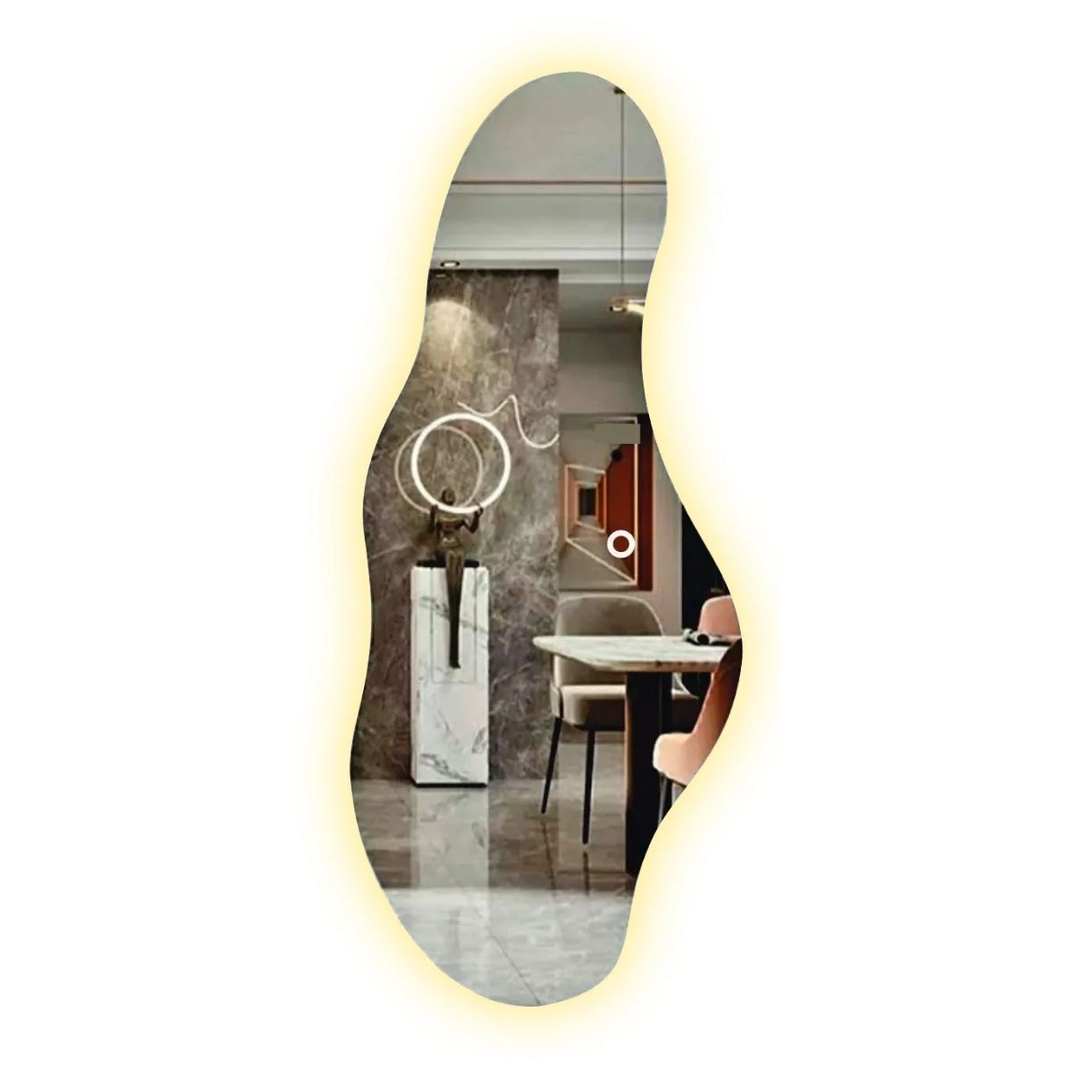 Espejo Irregular Sin Marco Cuerpo Entero Led 160x50cm