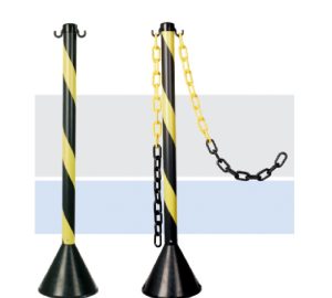 PEDESTAL PARA CADENA NEGRO/AMARILLO - Seguridad Vial