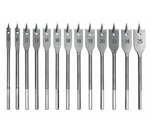 Set 12 Mechas Planas Para Madera, 6-28mm Industrial - Masaki