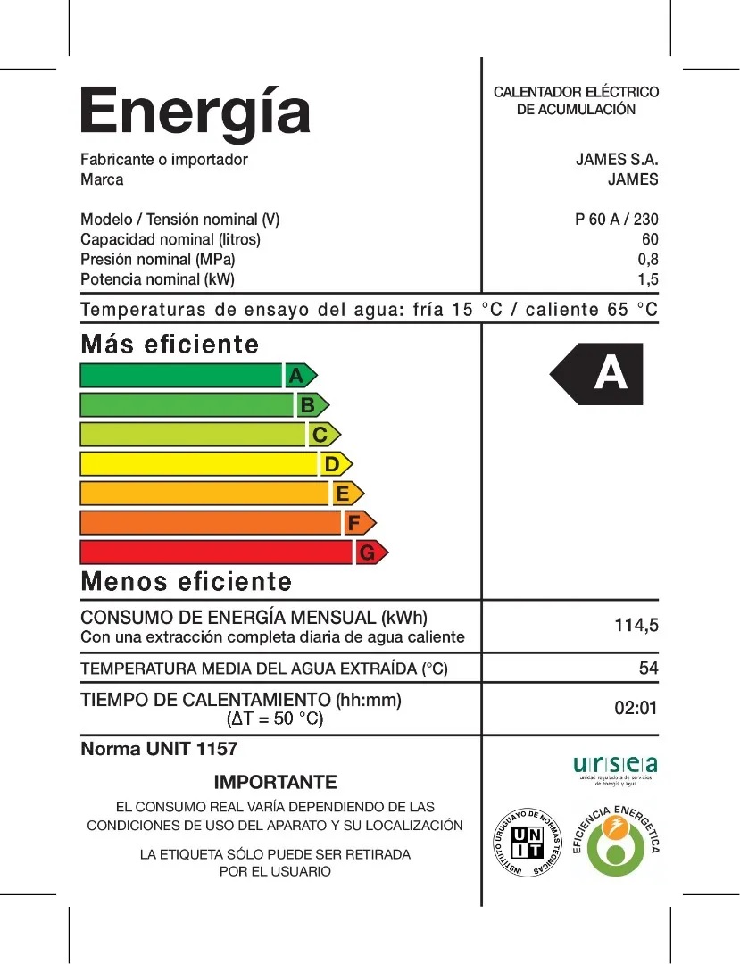 Calefon Termotanque James 60 Litros Acero Horizontal - Efi A Calefon Termotanque James 60 Litros Acero Horizontal - Efi A
