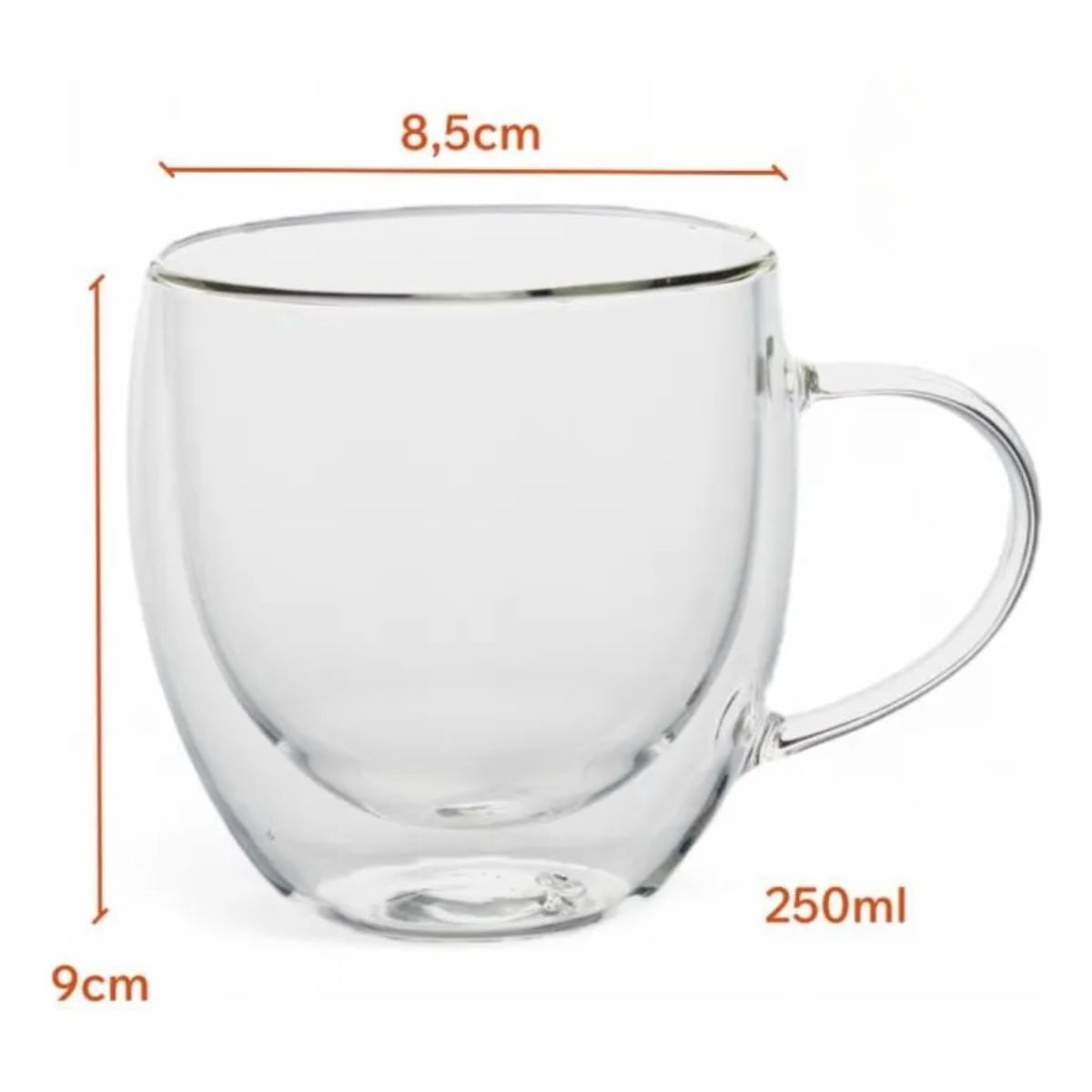 Copia - Setx6 Tazas Doble Pared De Vidrio Taza 250ml Bazar Y Cocina