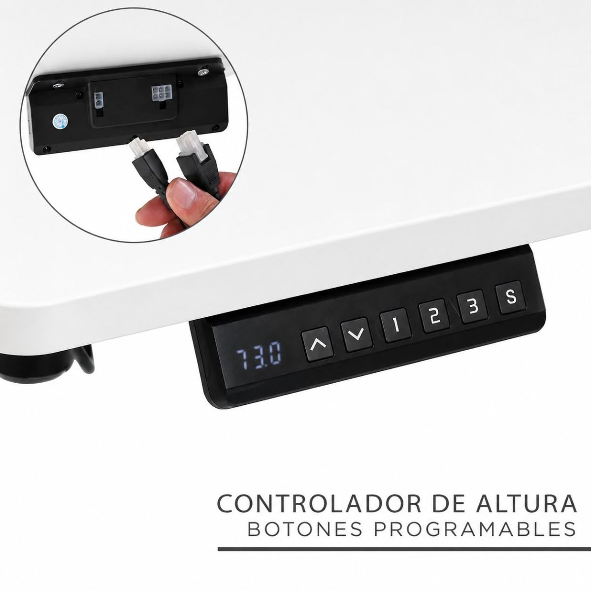 Escritorio Eléctrico Regulable Botones Programables 100cm Bl Escritorio Eléctrico Regulable Botones Programables 100cm Bl