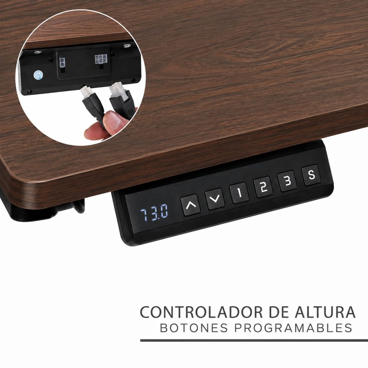 Escritorio Eléctrico Regulable Botones Programables Marron Escritorio Eléctrico Regulable Botones Programables Marron