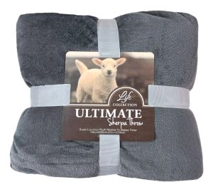 Manta Polar frazada Corderito GRIS 200x230cm Suave Y Cálida