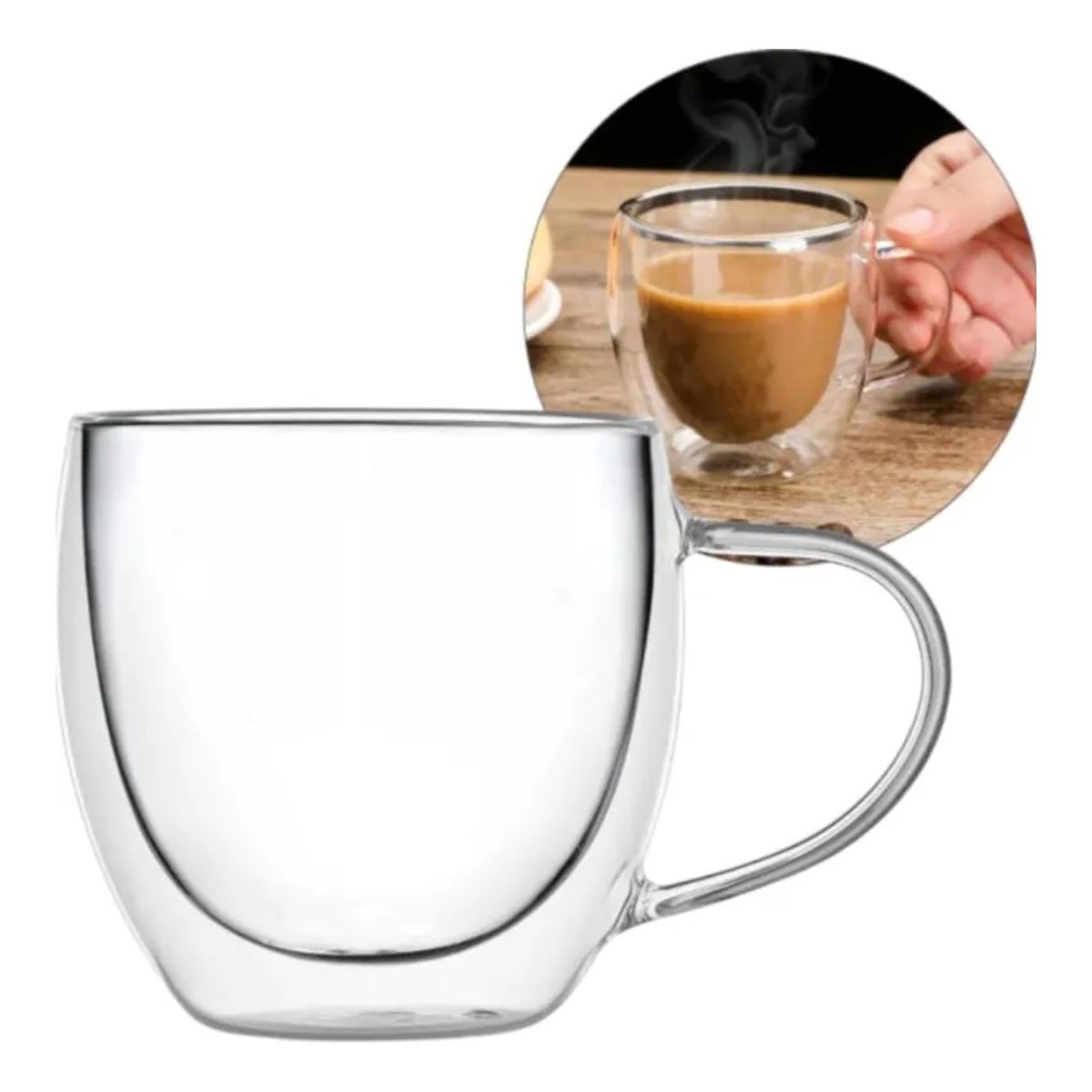 Setx6 Tazas Doble Pared De Vidrio Taza 250ml Bazar Y Cocina Setx6 Tazas Doble Pared De Vidrio Taza 250ml Bazar Y Cocina