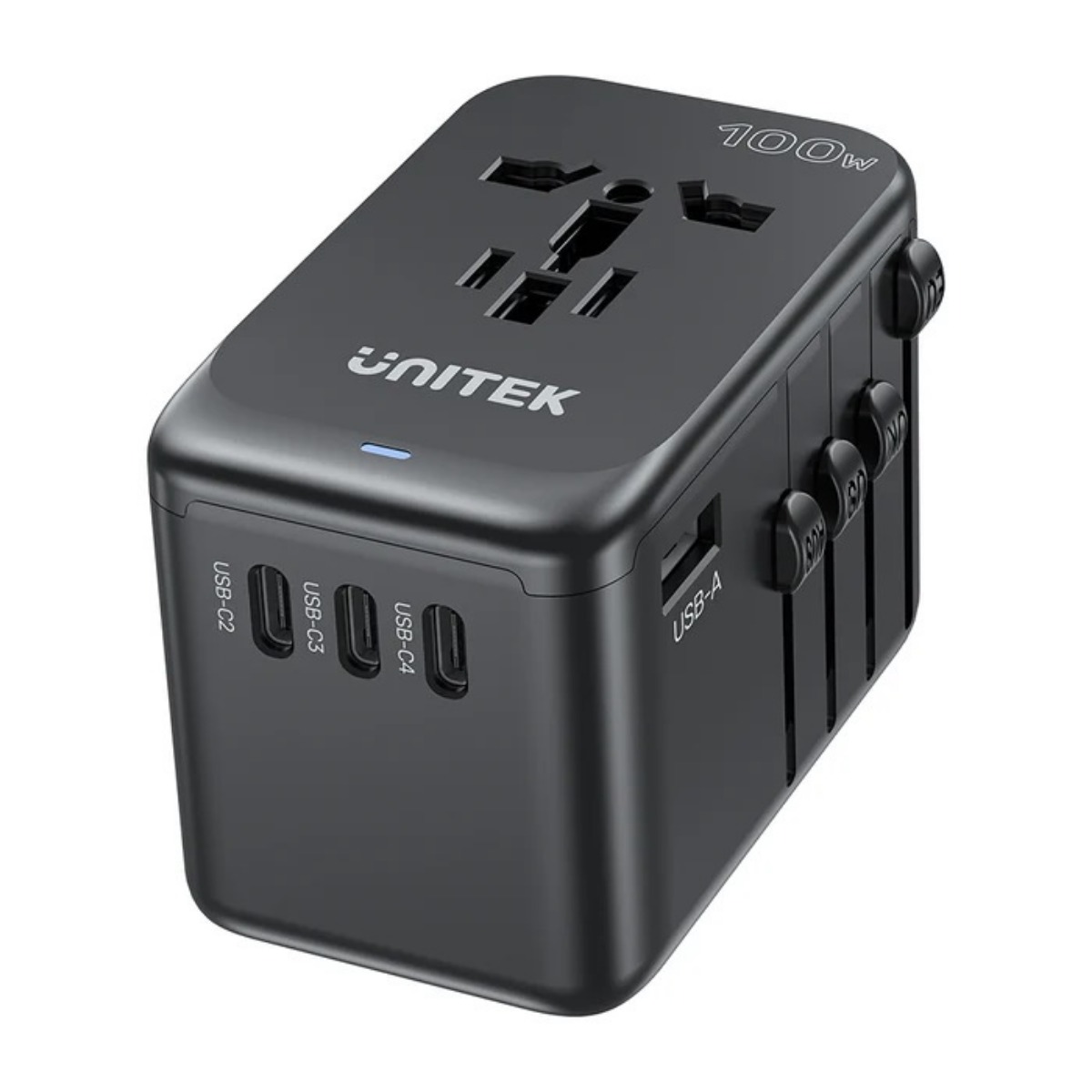 Cargador Adaptador Universal Unitek GaN 100W para Viaje