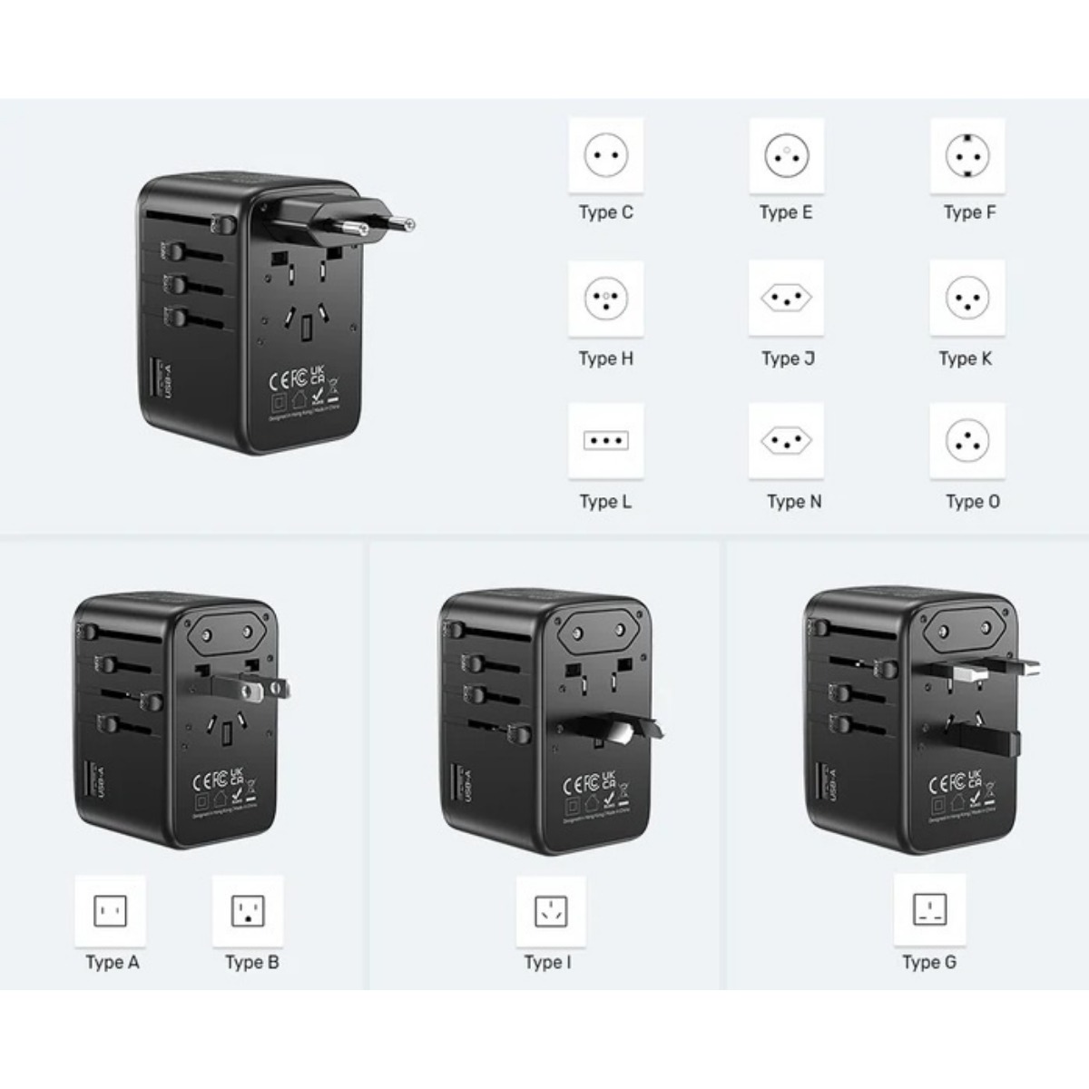 Cargador Adaptador Universal Unitek GaN 100W para Viaje