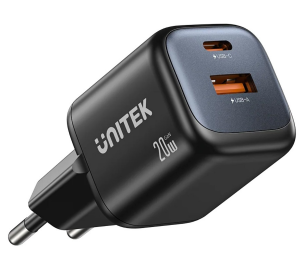 Cargador Unitek Zeno 20W Dual-Port GaN