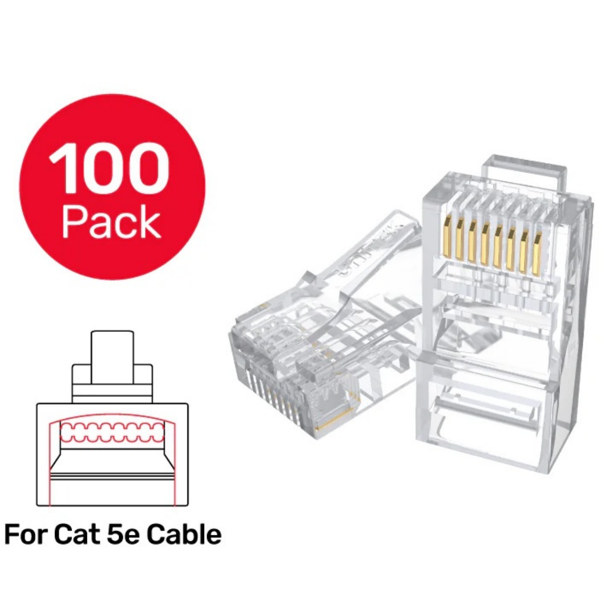 Conector RJ45 Unitek x100 unidades Cat 5e modular Conector RJ45 Unitek x100 unidades Cat 5e modular