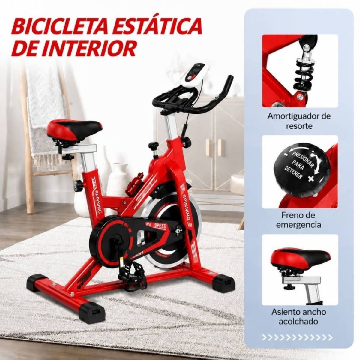 Copia - Bicicleta Spinning Profesional Ergométrica Disco 13Kg Premium Negra