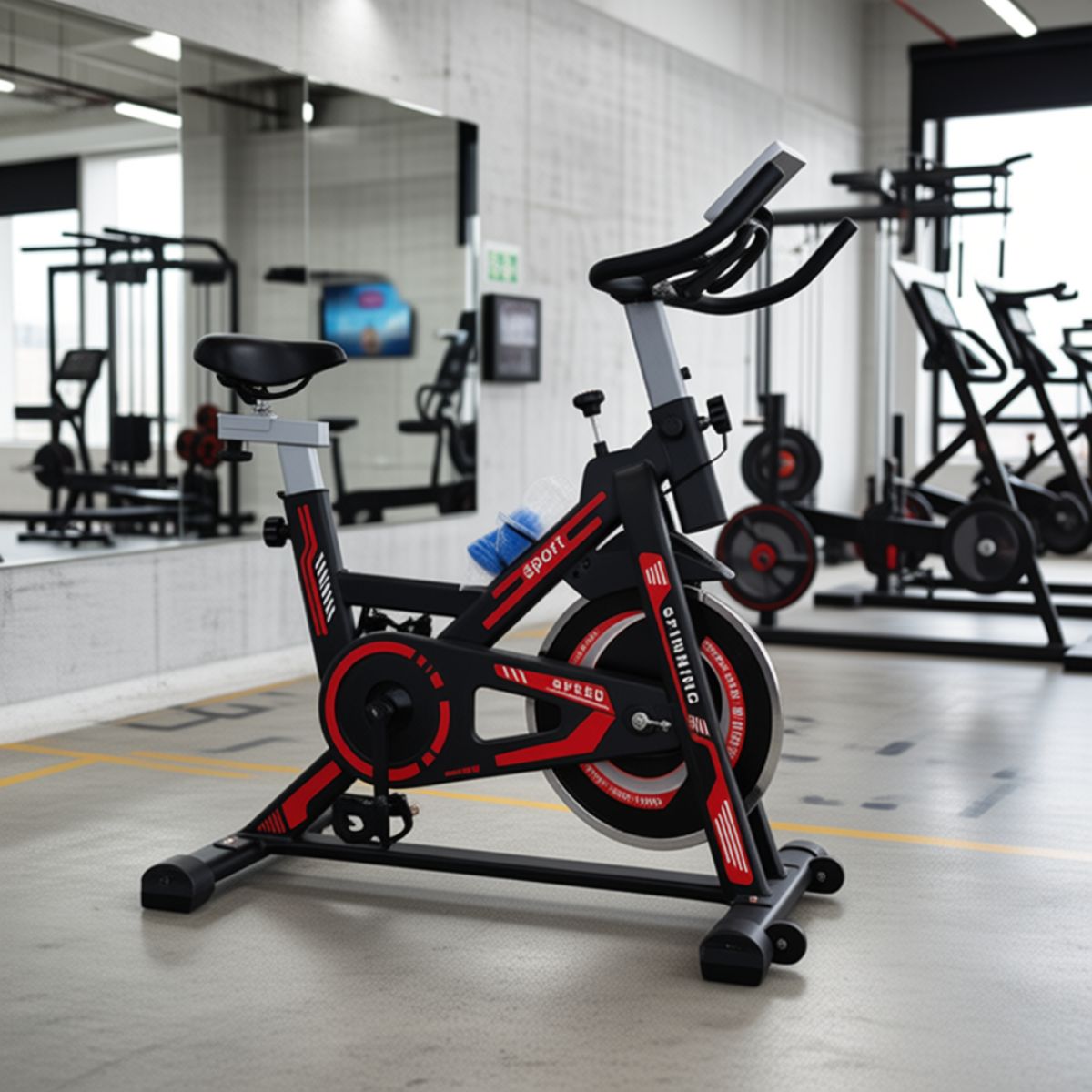 Copia - Bicicleta Spinning Profesional Ergométrica Disco 13Kg Premium Negra/Roja Copia - Bicicleta Spinning Profesional Ergométrica Disco 13Kg Premium Negra/Roja
