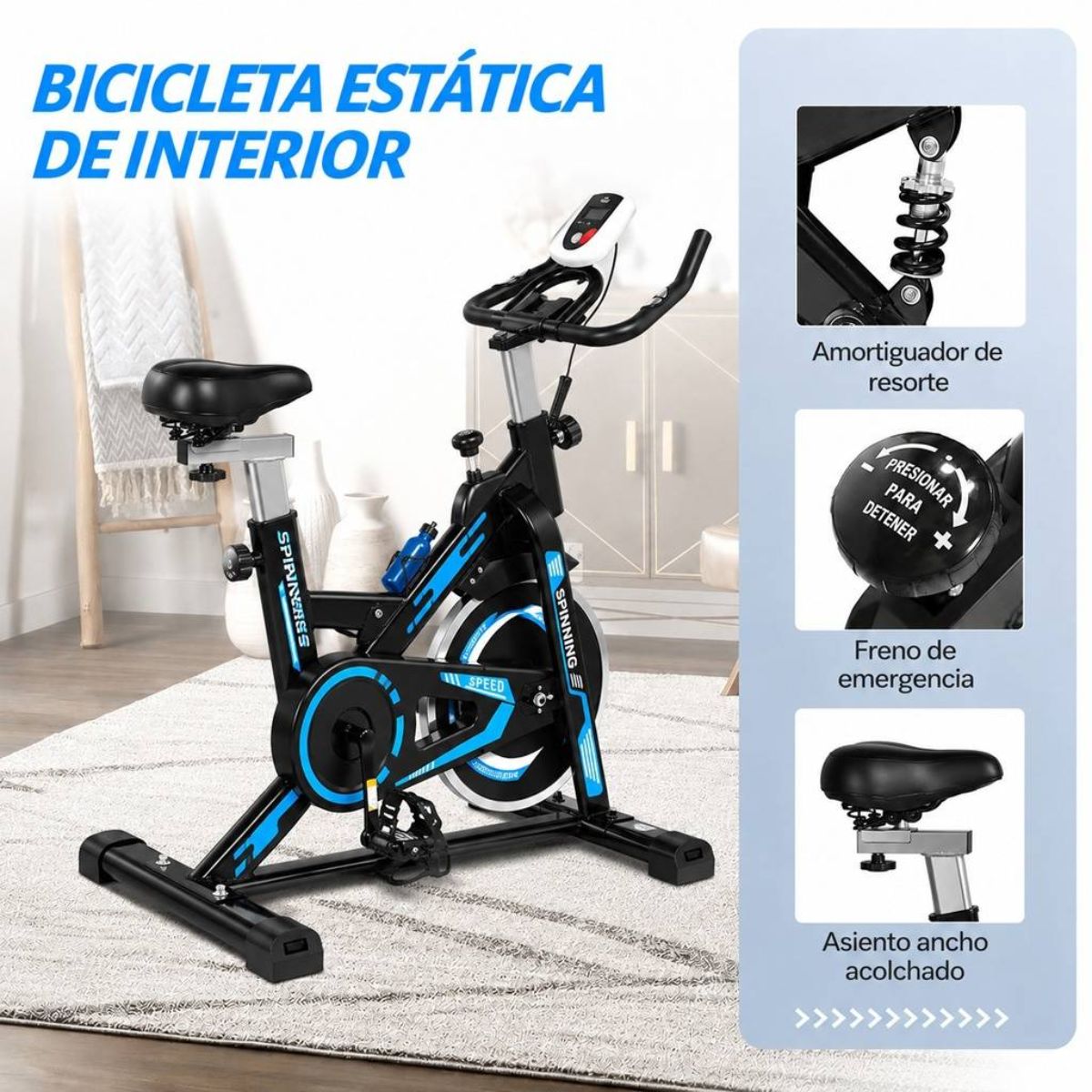 Copia - Bicicleta Spinning Profesional Ergométrica Disco 13Kg Premium Negra/Roja Copia - Bicicleta Spinning Profesional Ergométrica Disco 13Kg Premium Negra/Roja