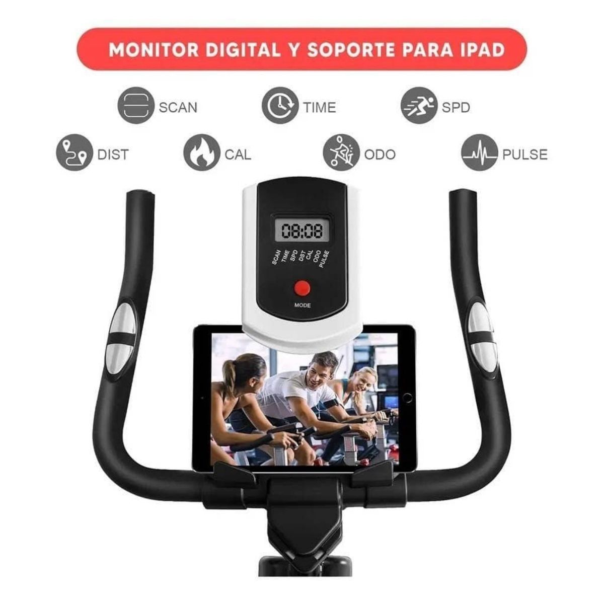 Copia - Bicicleta Spinning Profesional Ergométrica Disco 13Kg Premium Roja