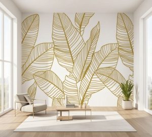 Copia - Placa Adhesiva Simil Marmol Blanco/Hojas Rollo de 1.20 x 3 Metros BS-37139-2