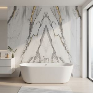Copia - Placa Adhesiva Simil Marmol Blanco/Hojas Rollo de 1.20 x 3 Metros BS-37139-2