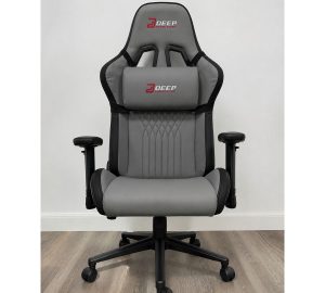Copia - Silla Gamer Deep ergonomica con apoya pies cuero sintetico NEGRA