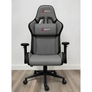 Copia - Silla Gamer Deep ergonomica con apoya pies cuero sintetico NEGRA