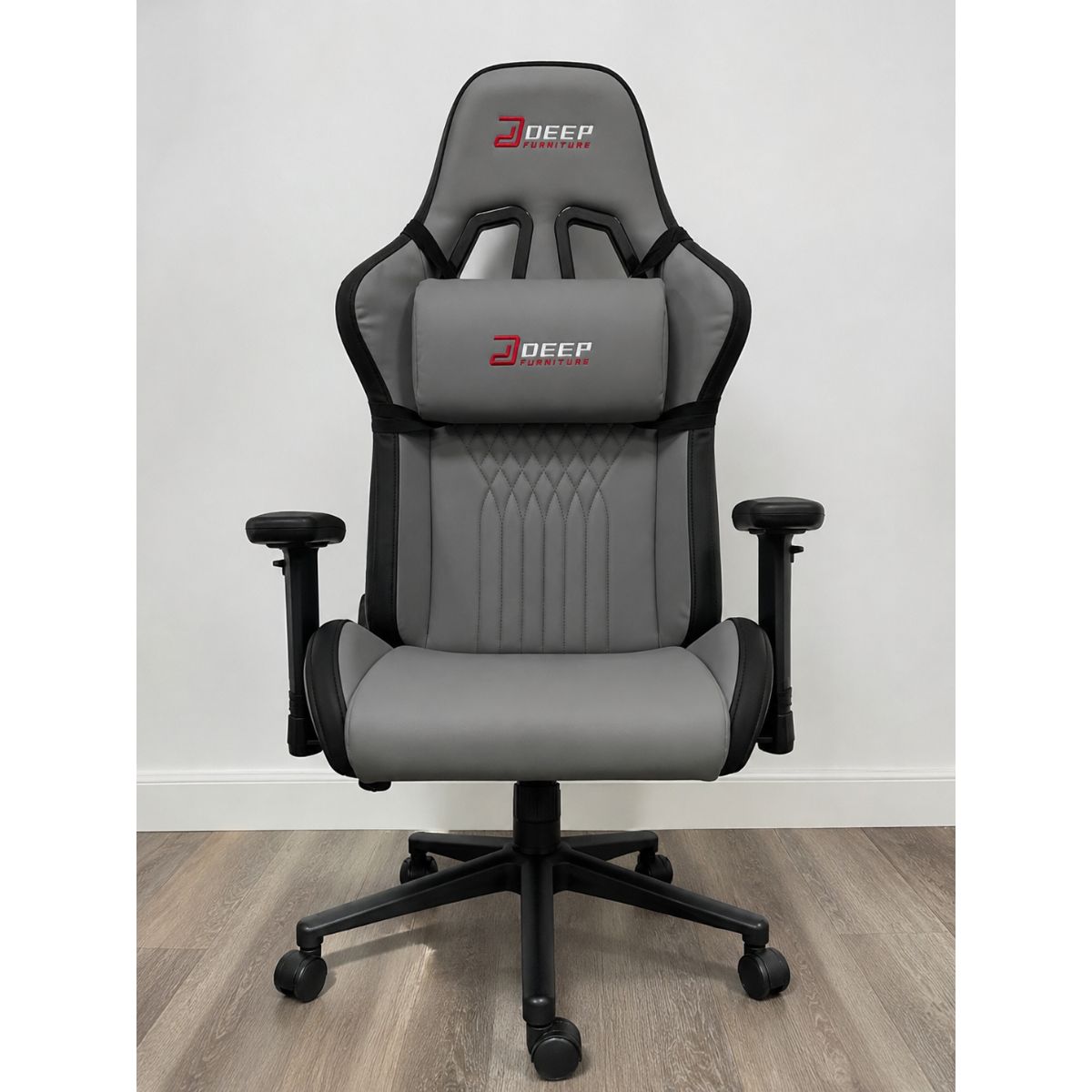 Copia - Silla Gamer Deep ergonomica con apoya pies cuero sintetico NEGRA