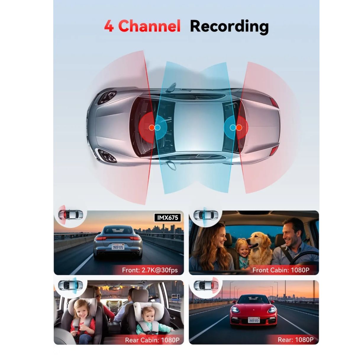 Dashcam Redtiger F17 PLUS 2.7K Quad Canal GPS WiFi